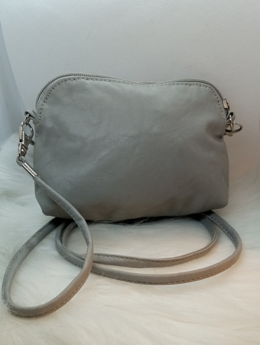 GREY MINI ROSETTE CROSSBODY/CLUTCH - Picture 5 of 7